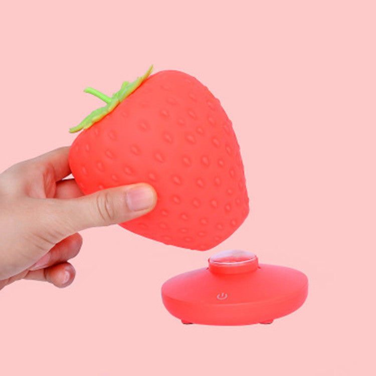 Creative Strawberry Night Lamp, USB Charging, Bedside Decorative Atmosphere Lamp, Unique LED Silicone Eye Protection Desk Lamp