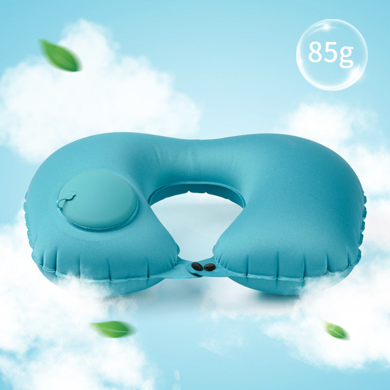 Inflatable U-shaped neck pillow, head rest and pelvic pillow