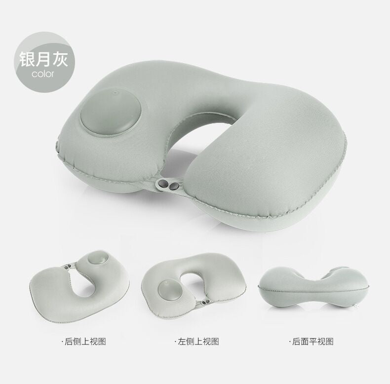 Inflatable U-shaped pillow, multiple usage for headrest, for neck and pelvic, travel pillow & cushion