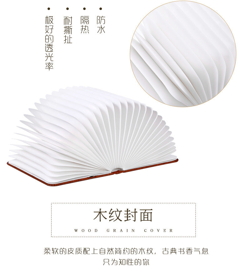 Creative folding book lamp, USB rechargeable book lamp
