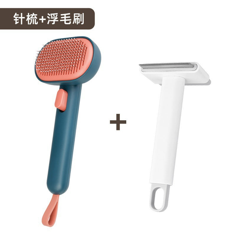 Pet cat and dog hair comb, deep remove floating hair; dog brush cat, brush long hair