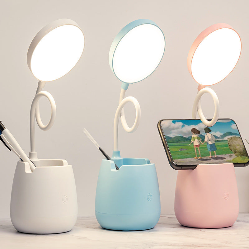 2-in-1 LED eye protection desk lamp, USB charging bedside lamp student dormitory reading lamp