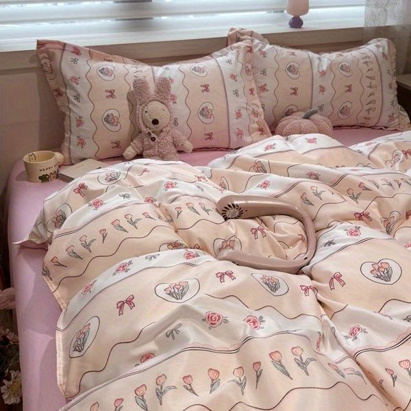 Beautiful soft washed cotton bedding 4pc sheet set