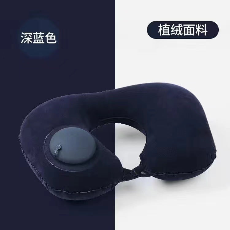 Inflatable U-shaped neck pillow, head rest and pelvic pillow
