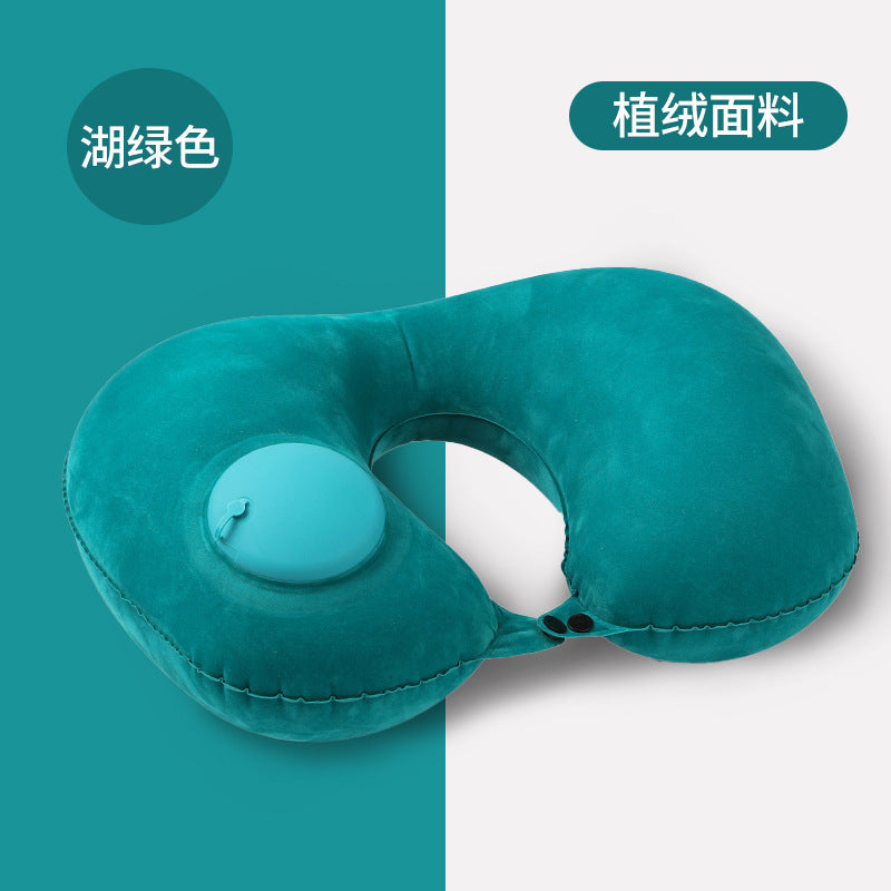 Inflatable U-shaped neck pillow, head rest and pelvic pillow