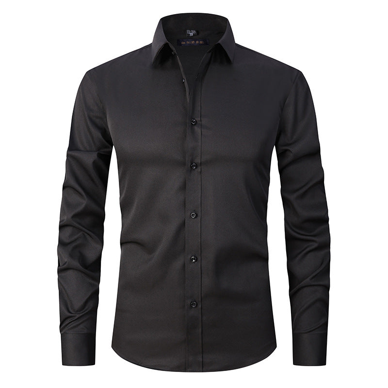 Hot selling men's long-sleeved seamless ironing business casual shirt