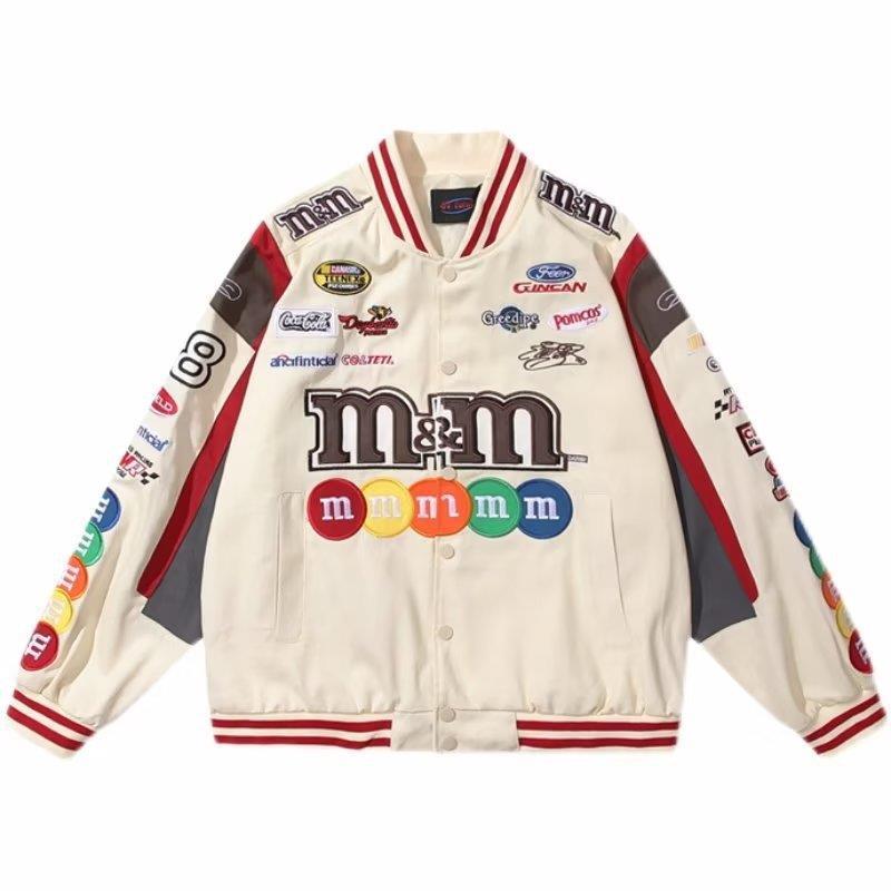 American MM Bean Baseball Jacket, Men's and Women's Trendy Hip-Hop & Motorcycle Jacket