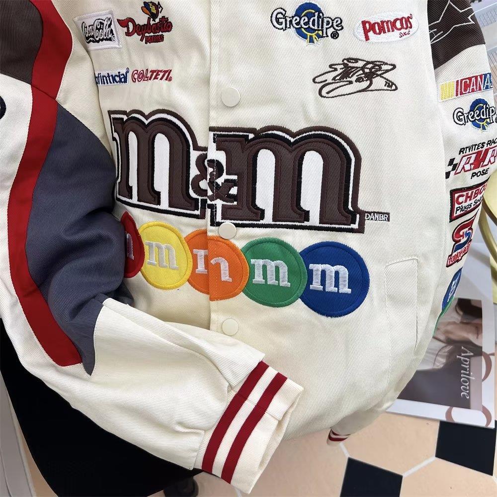American MM Bean Baseball Jacket, Men's and Women's Trendy Hip-Hop & Motorcycle Jacket