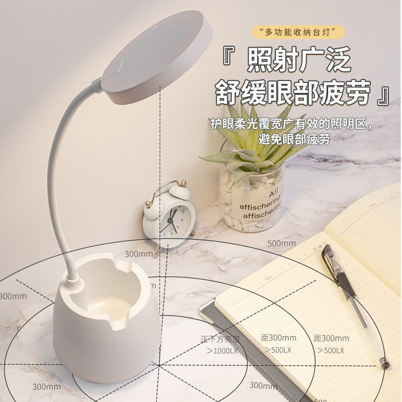 2-in-1 LED eye protection desk lamp, USB charging bedside lamp student dormitory reading lamp
