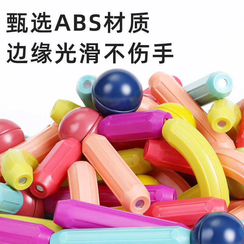 Hot Selling 132-pieces LARGE educational magnetic blocks/sticks for children