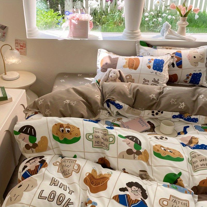 Beautiful soft washed cotton bedding 4pc sheet set