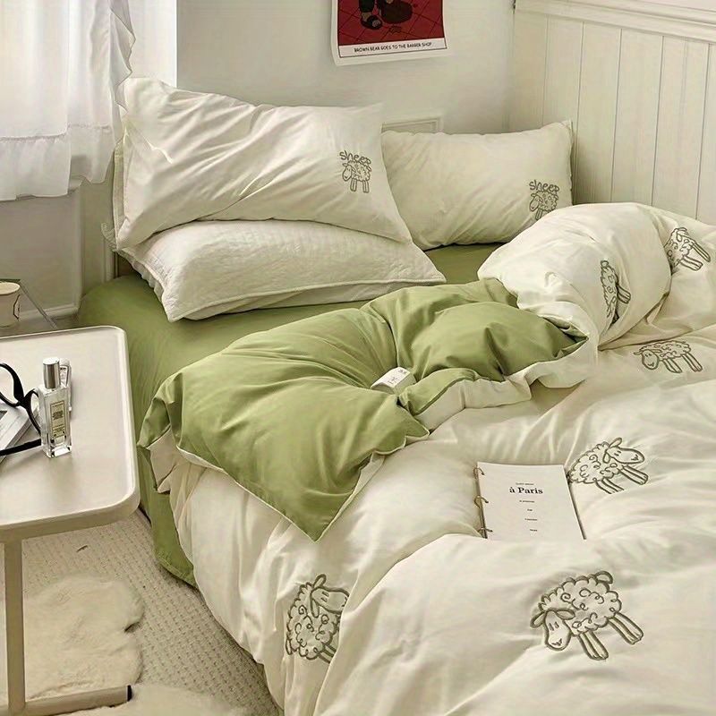 Beautiful soft washed cotton bedding 4pc sheet set
