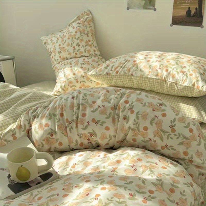 Beautiful soft washed cotton bedding 4pc sheet set