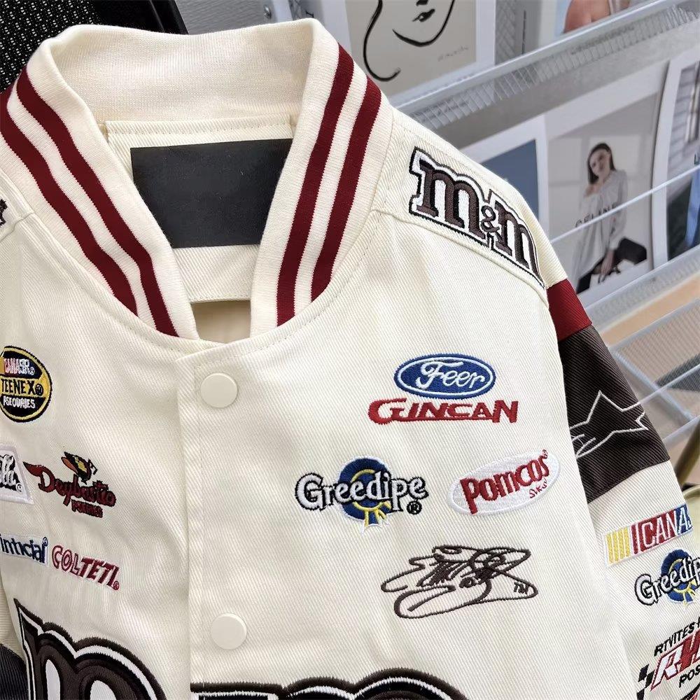 American MM Bean Baseball Jacket, Men's and Women's Trendy Hip-Hop & Motorcycle Jacket