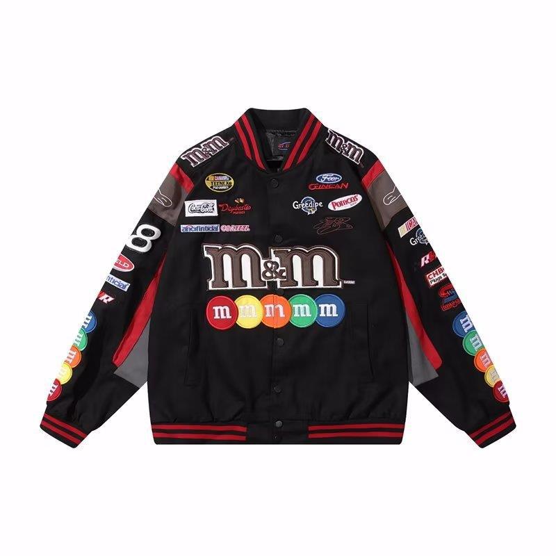 American MM Bean Baseball Jacket, Men's and Women's Trendy Hip-Hop & Motorcycle Jacket