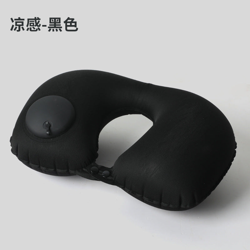 Inflatable U-shaped neck pillow, head rest and pelvic pillow