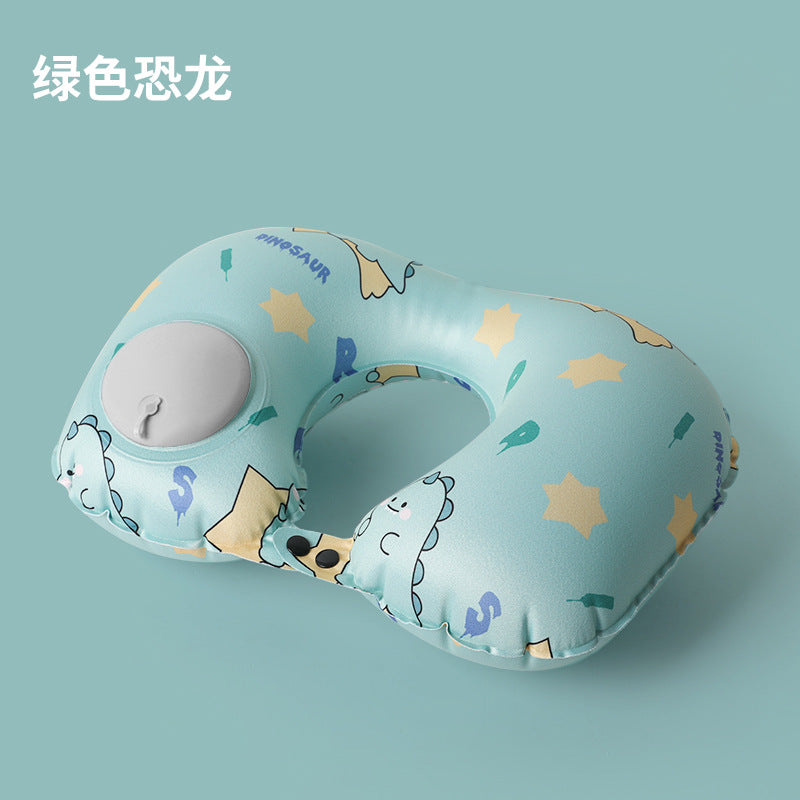 Inflatable U-shaped neck pillow, head rest and pelvic pillow