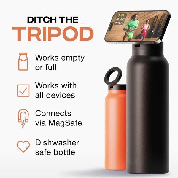Hot-selling 24oz32oz magnetic suction mobile phone holder sports water bottle 304 stainless steel thick insulation cup
