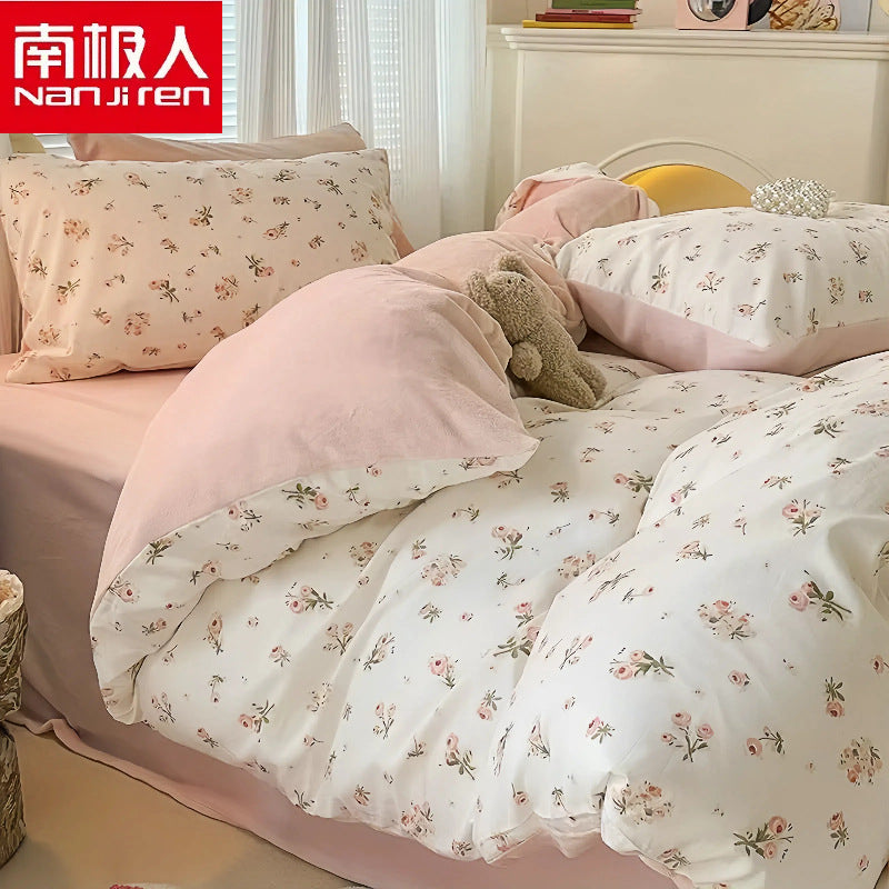 Beautiful soft washed cotton bedding 4pc sheet set