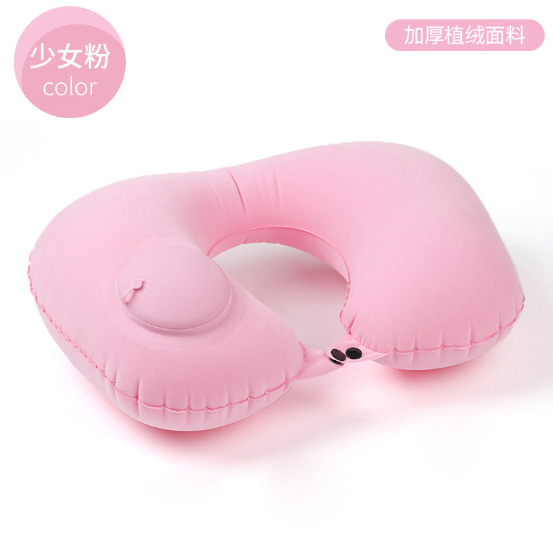 Inflatable U-shaped neck pillow, head rest and pelvic pillow