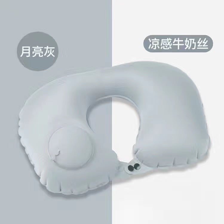 Inflatable U-shaped neck pillow, head rest and pelvic pillow