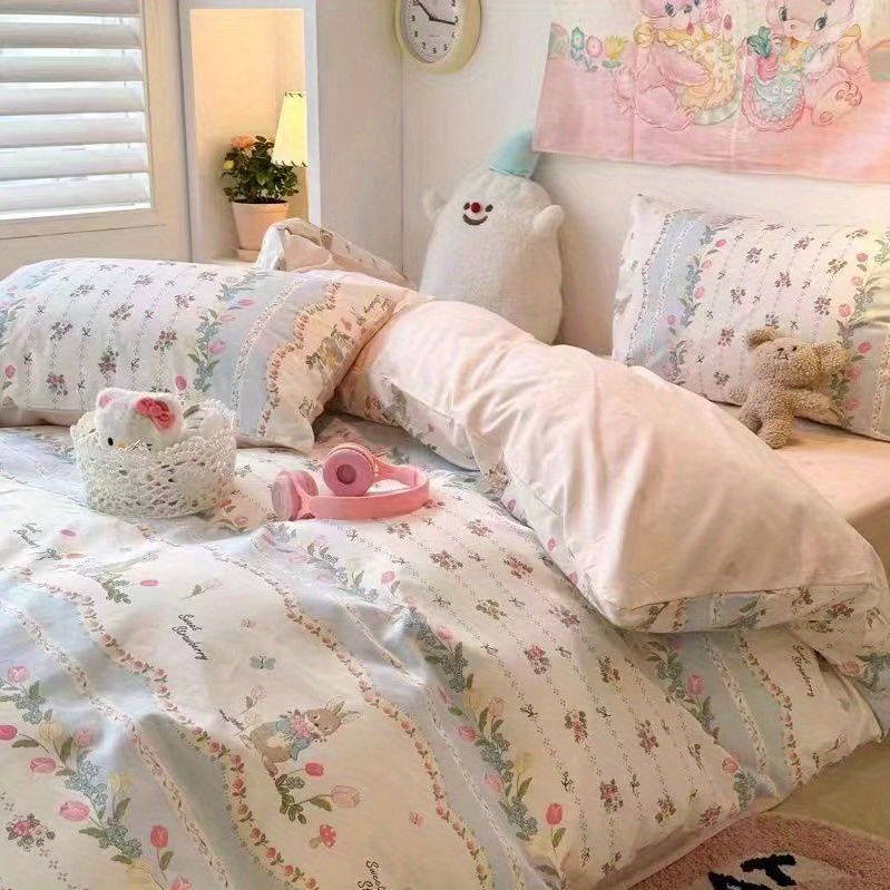 Beautiful soft washed cotton bedding 4pc sheet set