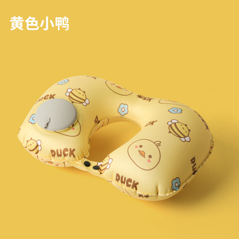 Inflatable U-shaped neck pillow, head rest and pelvic pillow