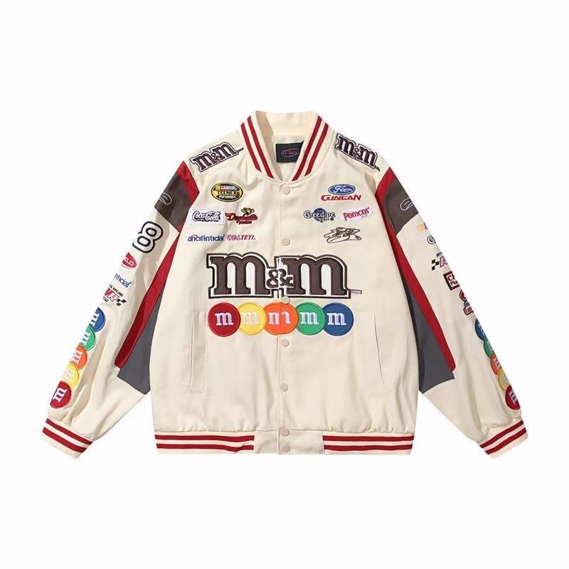 American MM Bean Baseball Jacket, Men's and Women's Trendy Hip-Hop & Motorcycle Jacket