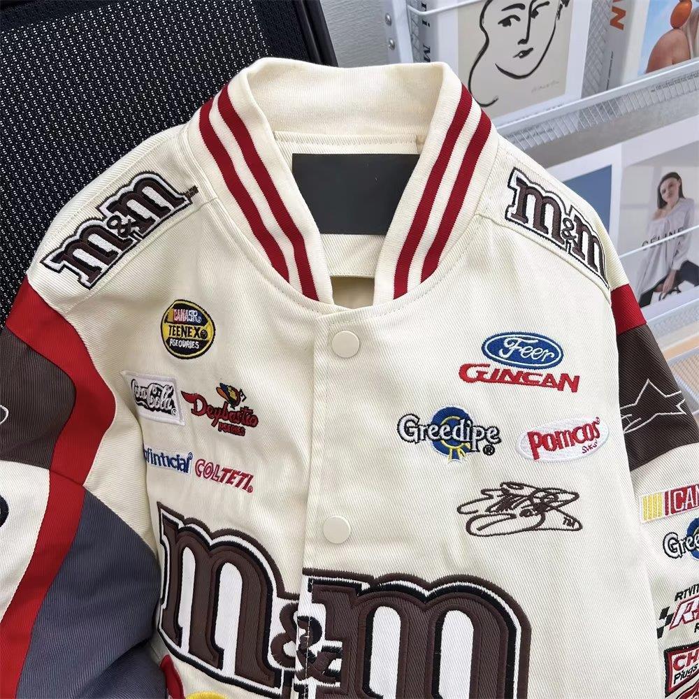 American MM Bean Baseball Jacket, Men's and Women's Trendy Hip-Hop & Motorcycle Jacket