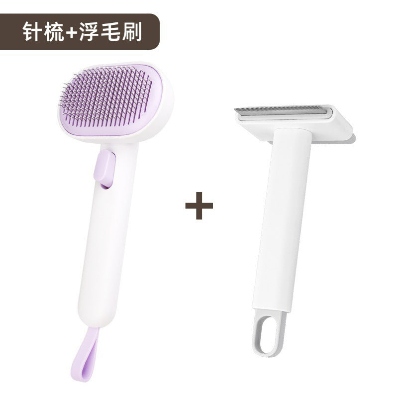 Pet cat and dog hair comb, deep remove floating hair; dog brush cat, brush long hair