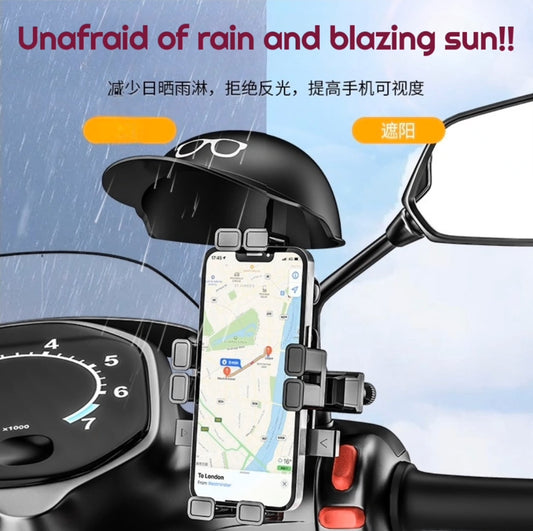 Mobile phone holder with cute waterproof helmet for motorcyclist and bicyclist