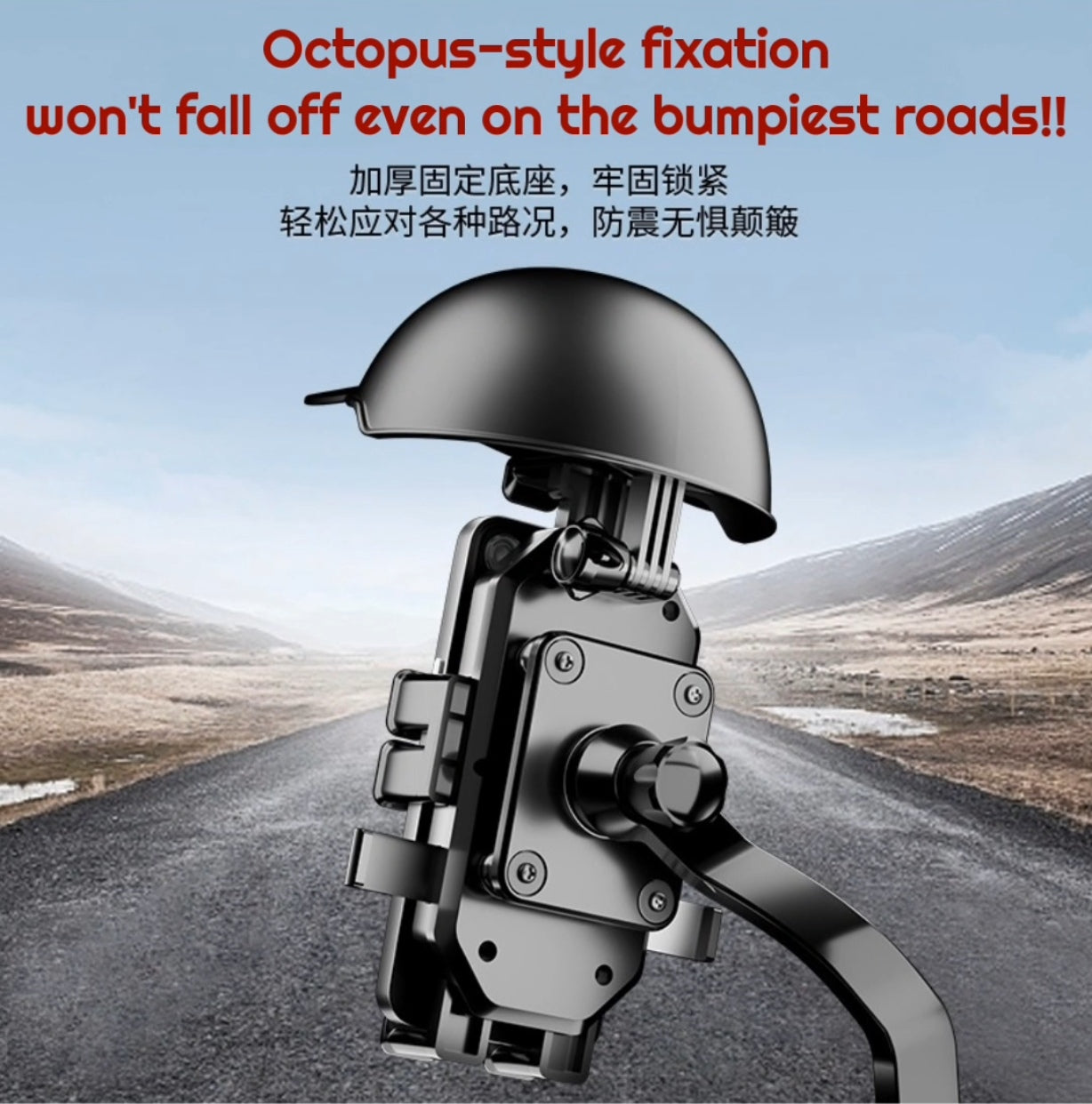 Mobile phone holder with cute waterproof helmet for motorcyclist and bicyclist