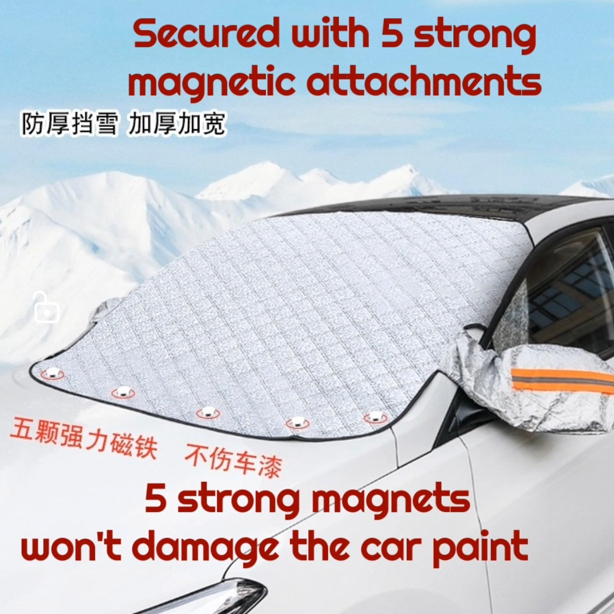 Car windshield cover in winter--Anti-frost & anti-freeze sunshade/snow windshield cover