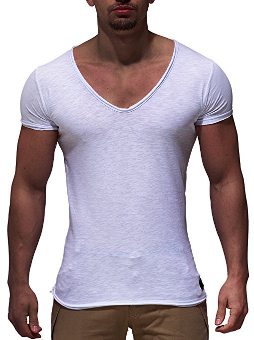 Men's fashionable sweetheart neck T-shirt, Men's summer casual sports short-sleeved T-shirt