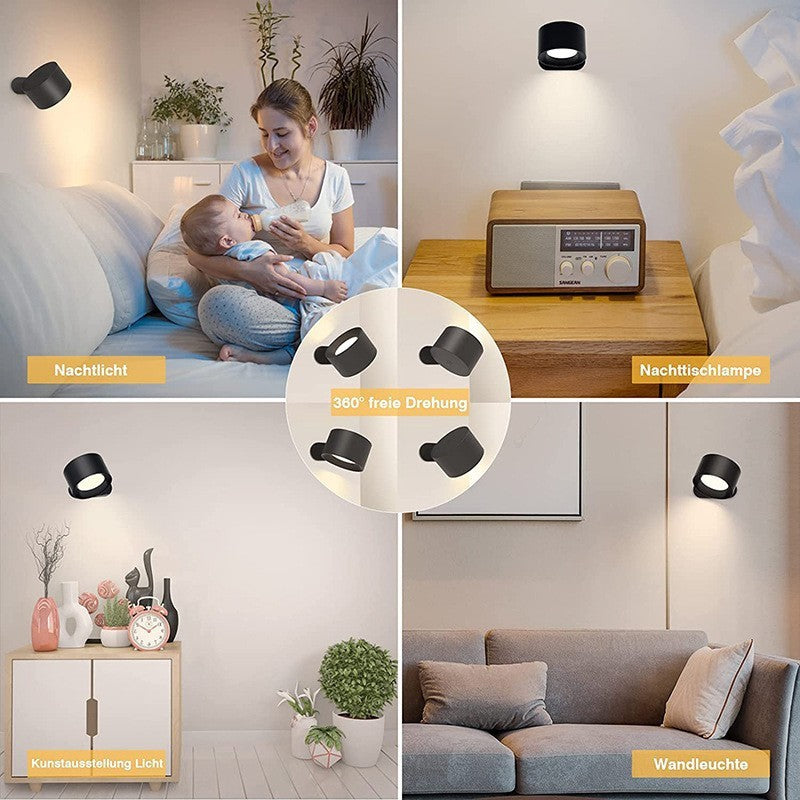 USB charging LED bedside lamp, rechargeable & portable touch adjustment night lamp