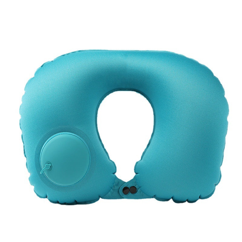 Inflatable U-shaped neck pillow, head rest and pelvic pillow