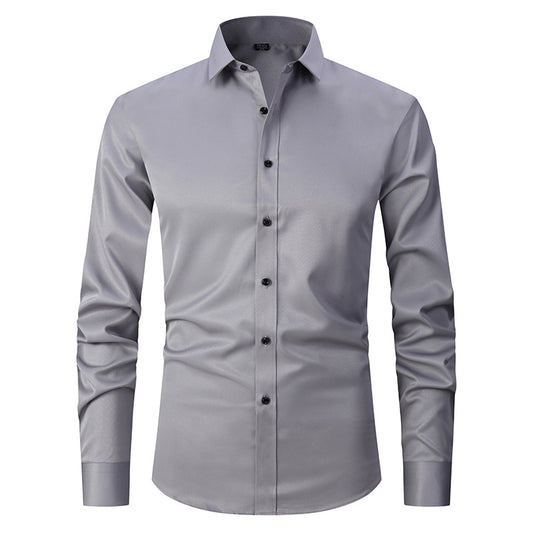 Hot selling men's long-sleeved seamless ironing business casual shirt