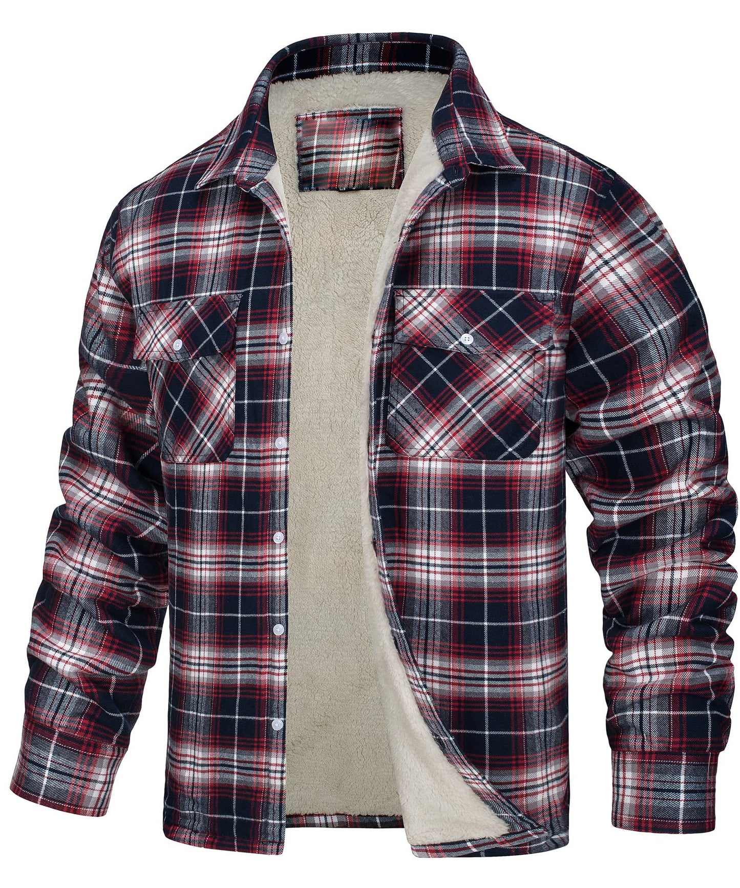 American & European Style Men's long-sleeved Lapel Plaid Patten, Thickened Jacket