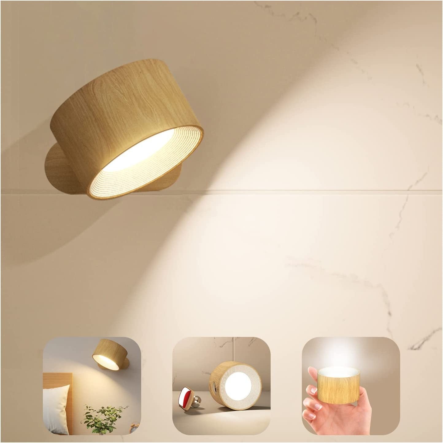 USB charging LED bedside lamp, rechargeable & portable touch adjustment night lamp