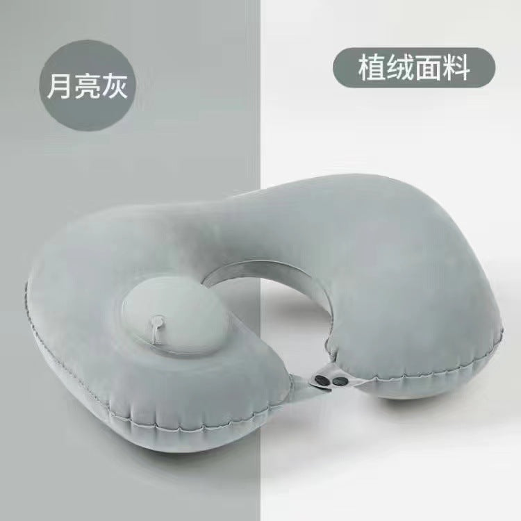 Inflatable U-shaped neck pillow, head rest and pelvic pillow
