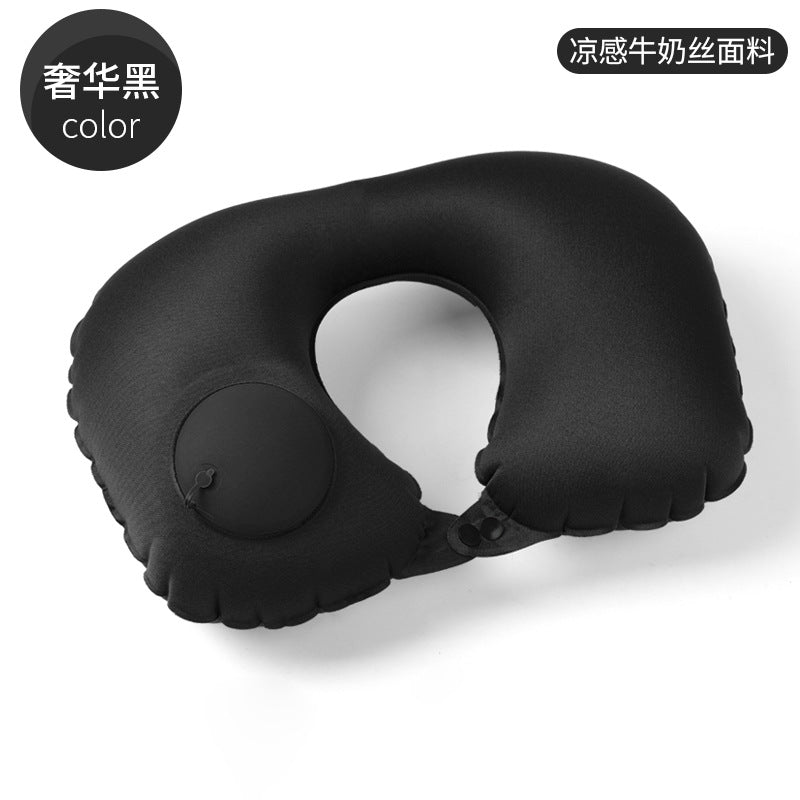 Inflatable U-shaped neck pillow, head rest and pelvic pillow