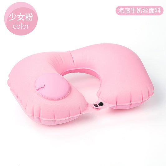 Inflatable U-shaped neck pillow, head rest and pelvic pillow